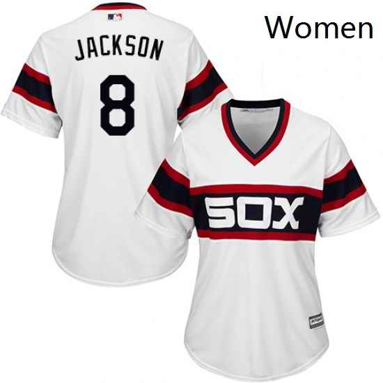 Womens Majestic Chicago White Sox 8 Bo Jackson Replica White 2013 Alternate Home Cool Base MLB Jersey